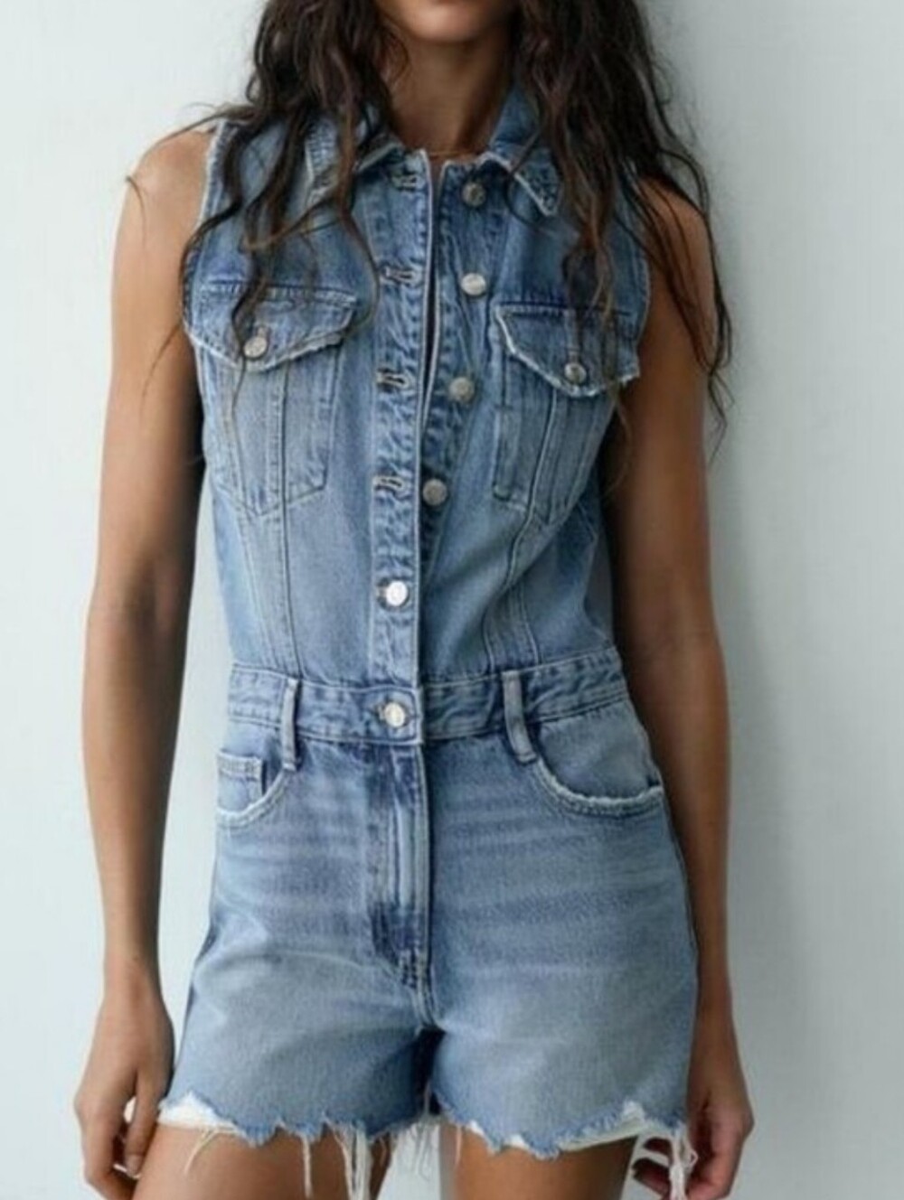 Zara Denim Jumpsuit Nwot Sz S